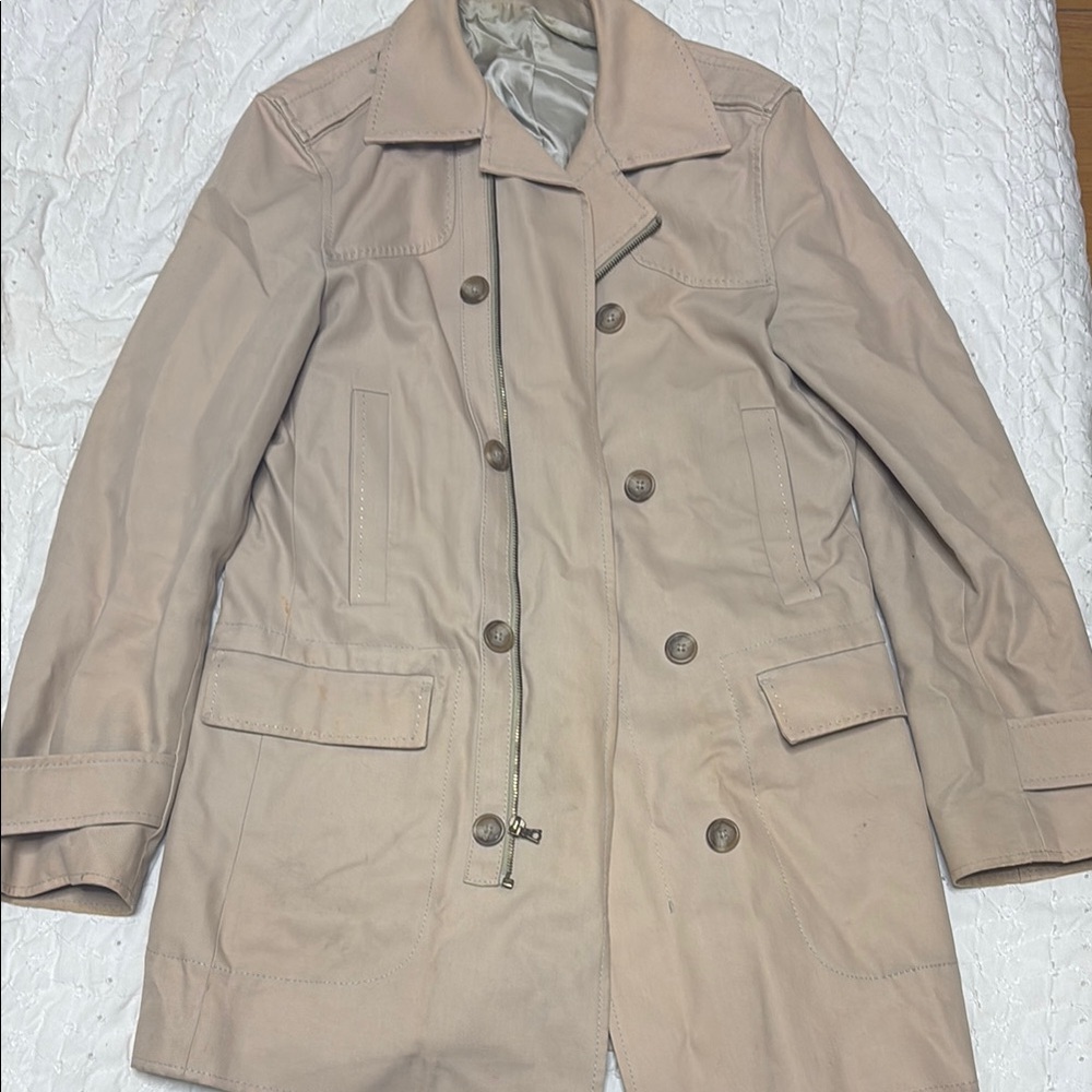 Women's Beige Double-Breasted Coat
